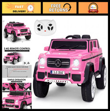 12V Electric Ride-On Car for Kids, Remote Control, 3 Speeds, Lights, Music, Pink
