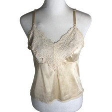 Vintage satin and lace intimates camisole off white Sz Small