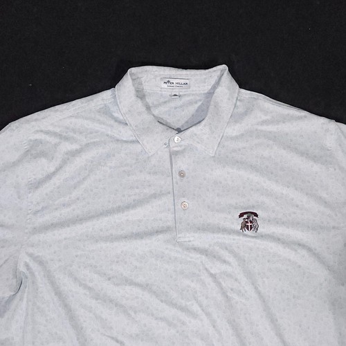Peter Millar Summer Comfort Polo Shirt Men XL White Happy Gilmore Chubbs Shooter - Picture 2 of 16