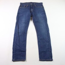 Levis 502 Jeans Mens 29x30 Regular Fit Tapered Blue Medium Wash Whiskering