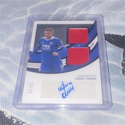 Panini 22-23 Immaculate Jamie Vardy Dual Swatch Auto DA-JV /25