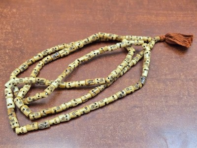 108 PCS TIBETAN BUDDHIST BUFFALO SKULL BONE MALA PRAYER BEADS