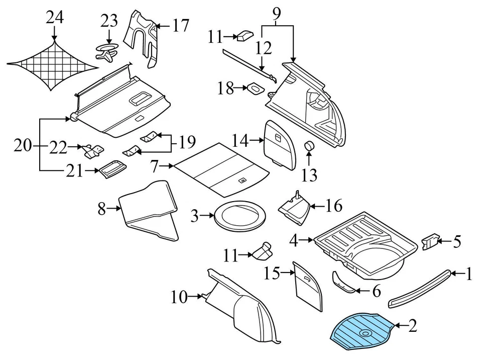 AUDI A4 QUATTRO 2002-2008 - Cubierta de neumático de repuesto Avant 8E9863547 Foto 3 de 4
