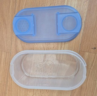 Vintage Tupperware Sheer/blue Oval Storage Container With Shake N Pour Lid