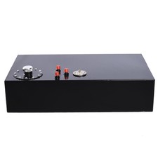 17 GALLON TOP-FEED BLACK COATED ALUMINUM RACING SLIM FUEL CELL TANK+LEVEL SENDER