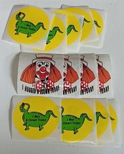 15 pegatinas vintage "Me conocí, abracé a un payaso hoy" dinosaurio y payaso (¿Dragón? ÚNICO