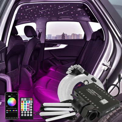Akepo 3-In-1 Starlight Headliner Kits Meteor Effect6W Rgbw Fiber Optic Stars