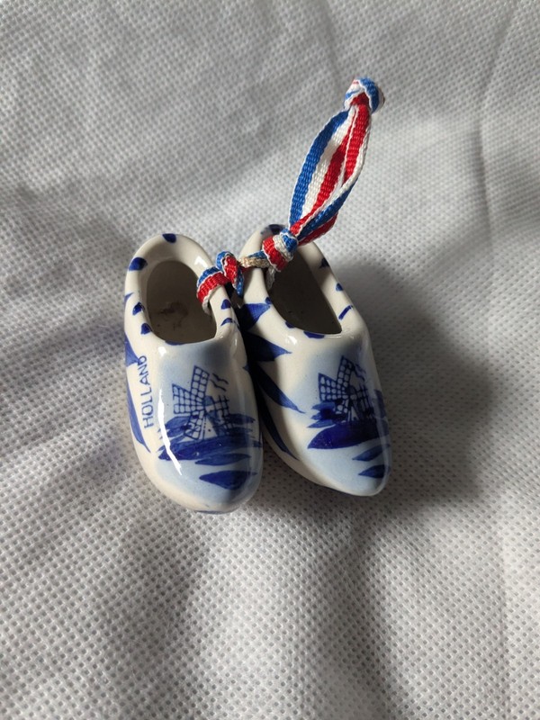 Holland Dutch Shoes Clogs Decorative Hand Painted Vintage Ceramic Delft Mini 