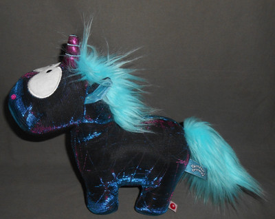 NICI THEODOR AND FRIENDS EINHORN SCHWARZ FARBWECHSEL BLAU / PINK