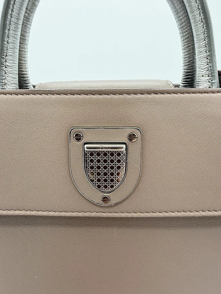 CHRISTIAN DIOR Diorever Mini Shoulder Handbag Taupe/Khaki/Beige Silver Leather - Image 3 of 4