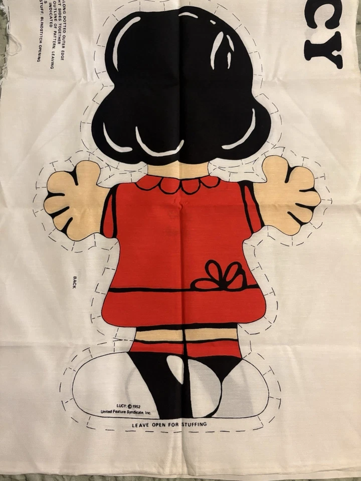 Painel de tecido artesanal vintage Peanuts Lucy de Charlie Brown para costura de brinquedo/travesseiro - Imagem 3 de 3