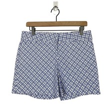 The Limited NEW 4 Royal Tiles Blue Print Tailored Preppy Chino Summer Shorts