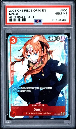 2025 ONE PIECE OP10-ROYAL BLOOD ALTERNATE ART #005 SANJI PSA 10