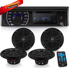 Pyle Marine Head Unit Receiver Speaker Kit - In-Dash LCD One Size, Black