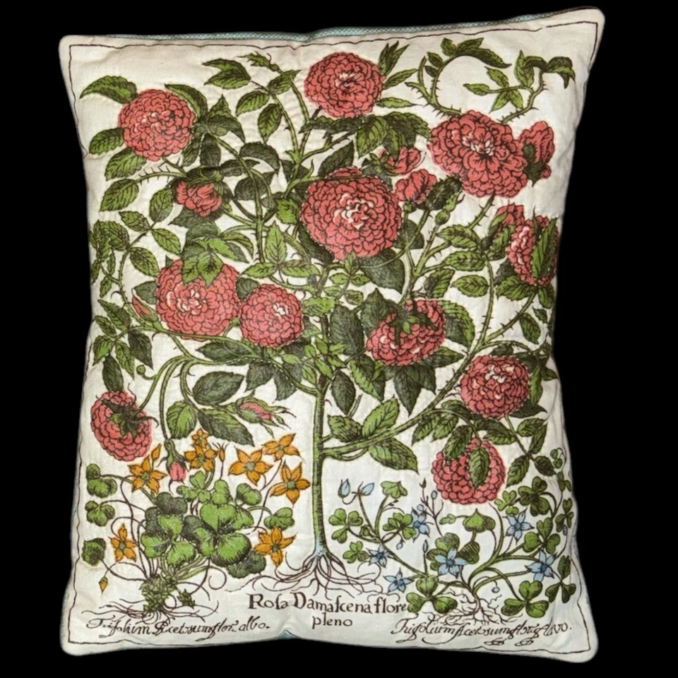 Vintage Quilted Botanical Pillows 10” x 12” Set Of 2 Floral Garden Cottage - Image 3 of 4