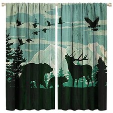 Blackout Curtains for Bedroom - 42"W x 45"L Pack of 1 Cabin Rustic Lodge
