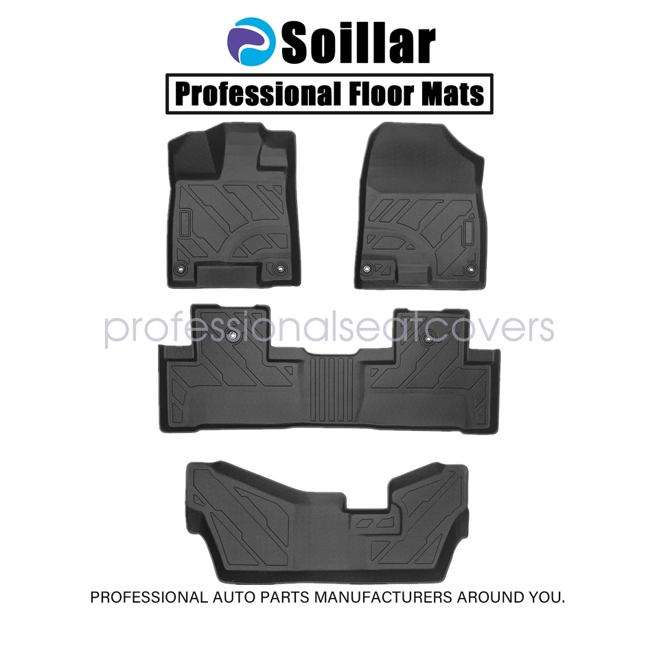 Tapetes forros para Acura MDX TPE 2014-2020 modelo 3D para todo clima negro 4 piezas Foto 2 de 4