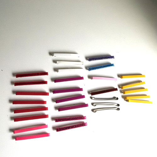 Vintage Snap Hair Barrettes Colorful Metal Plastic Girls Clips 2" Goody ?