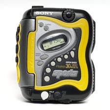Sony Walkman Sports AM/FM Radio Cassette Player - Yellow Mega Bass WM-FS220 