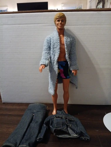 1983 Vintage Mattel Barbie Ken Doll Great Shape Ken Blonde Swim Wear and Denium