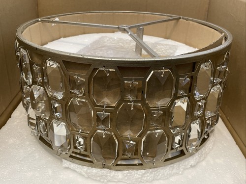 New/Open Box*Meridian 13" 2 Light Silver/Gold Semi-Flush Ceiling*Model M60033SG - Bild 4 von 4