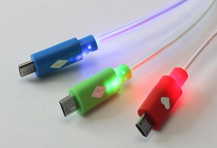 3FT GLOW LED Light-up Power Charger Data Sync Cable for Samsung S6 S7+ Micro USB - Image 2 of 4
