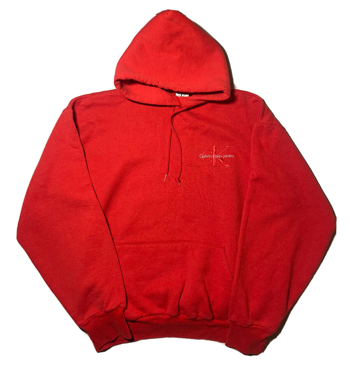 vertrouwen Petulance Spreek uit Vintage 90s Calvin Klein Men's Hoodie Sweat Shirt Size Medium Red | eBay