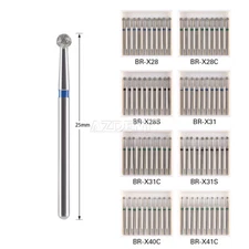 AZDENT Dental Diamond Burs Stainless Steel FG 1.6mm 25mm Ball Round FG XL