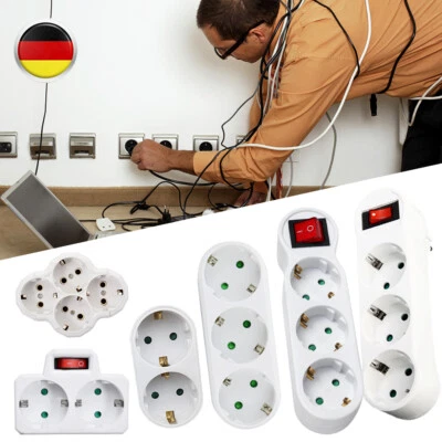 MARKENLOS 2/3/4 Fach Steckdosenleiste Mehrfachsteckdose Steckdosenverteiler EU Steckdose