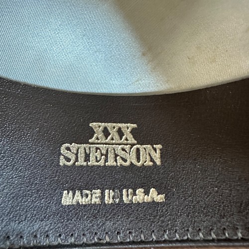 Vintage John B STETSON 3X Beaver Brown Cowboy Hat Wool Felt Size 56 / 7 - Imagen 8 de 9