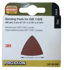Proxxon 28886 Sanding Pads For OZI 115/E 280 grit Box of 5 (V5)