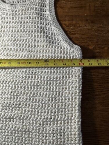 Madewell Crochet-Knit Crewneck Sleeveless Sweater Tank Sz M white - Picture 10 of 11