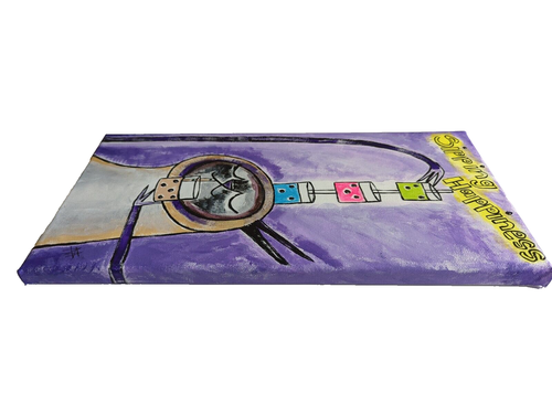Cat Painting Siamese Original Collectible Coffee Boba Folk Art Samantha McLean - Picture 5 of 7