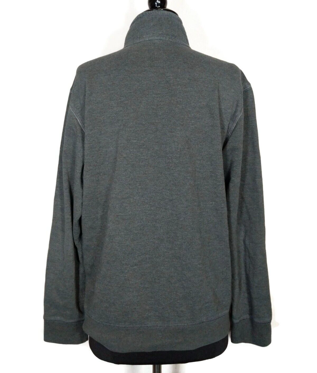 Eddie Bauer Gray Knit Long Sleeve 1/4 Zip Pullover Sweatshirt Size
