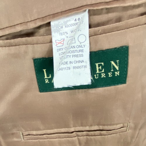 Tuta blazer due bottoni Lauren Ralph Lauren uomo 46 pied de poule lana marrone nero - Foto 10 di 14