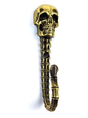 BRASS HOOK skull Strong Wall Mounted Coat Hat Hook Decorative Wall Hooks Handmad