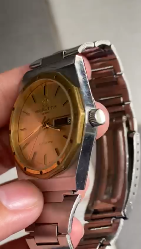 RARE Solvil et Titus Geneve Royal Oak Two Tone Automatic Watch Vintage 1978 Men - Video 1 of 1