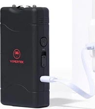 VIPERTEK 350 BV Small Stun Gun USB Charger Rechargeable Battery w/ LED Light