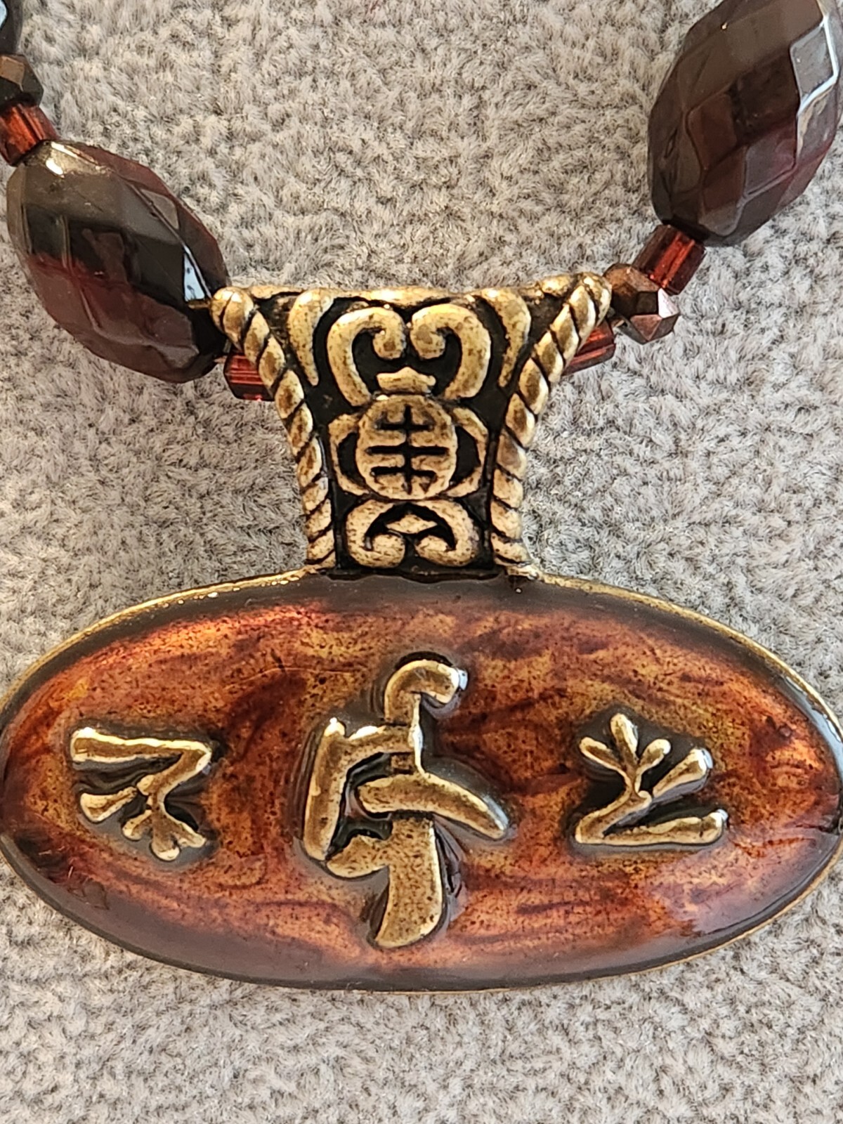 Chicos 16" Large Statement Necklace Brasstone Wit… - image 2