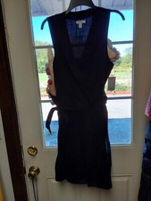 Nwt Nine West Womens Tiered Sleeveless Wrap Dress Cotton Lined L