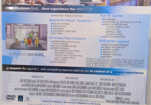 Elf DVD 2004 Widescreen Will Ferrell James Can Christmas Holiday Comedy - Imagen 4 de 8
