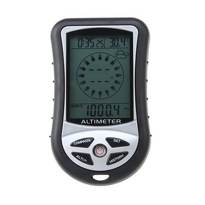 LED Digital Hiking Handheld 8 in 1 Compass Altimeter Barometer Thermometer Clock