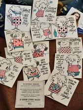 Vintage GIBSON TALLY Taylor Systems 1950’s Tally Card Set One Dozen Fun 3" X 3"