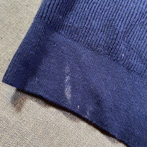 Peter Millar Merino Cashmere Suede Trim 1/4 Zip Pullover Sweater Mens XL Blue - Picture 7 of 12