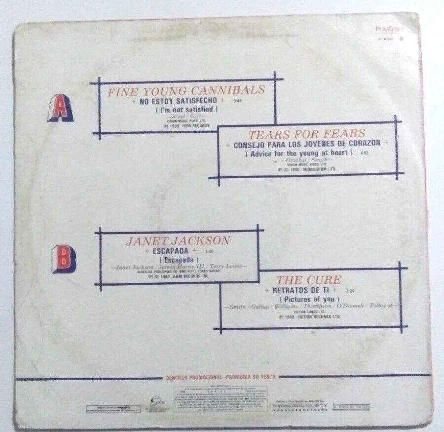 THE CURE MEXICAN PROMO 12" EP 1990 TEARS FOR FEARS JANET JACKSON FINE YOUNG FYC - Image 2 of 4