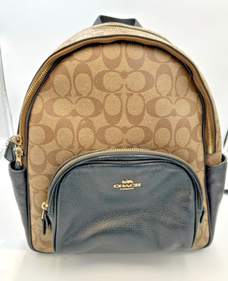 COACH Backpack In Brown & Black Signature Canvas D2121-5671 | eBay