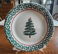 Christmas Tree Star Dinner Plate s 10.5" Ceramic Furio FU05 Italy White Green 