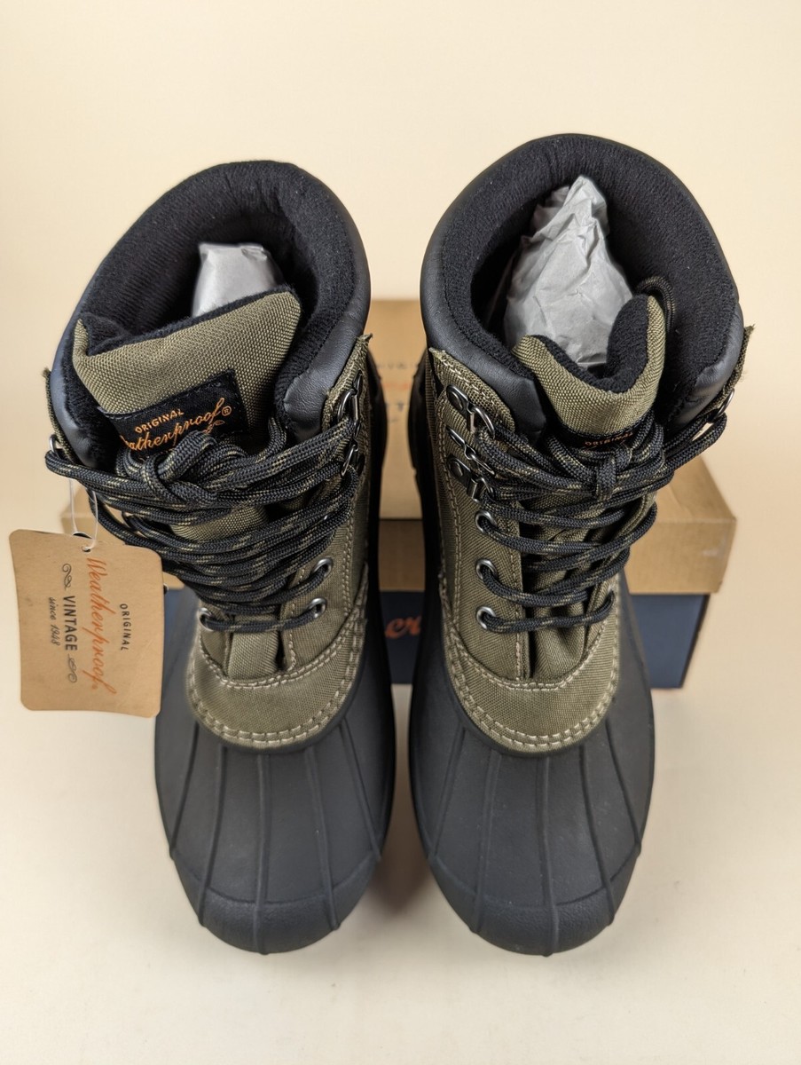Weatherproof Vintage Joe Duck Boots Mens 8 M Olive Green 