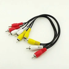 1x 3 RCA Male to 6 RCA Male Plug Splitter Composite Audio Video AV Adapter Cable