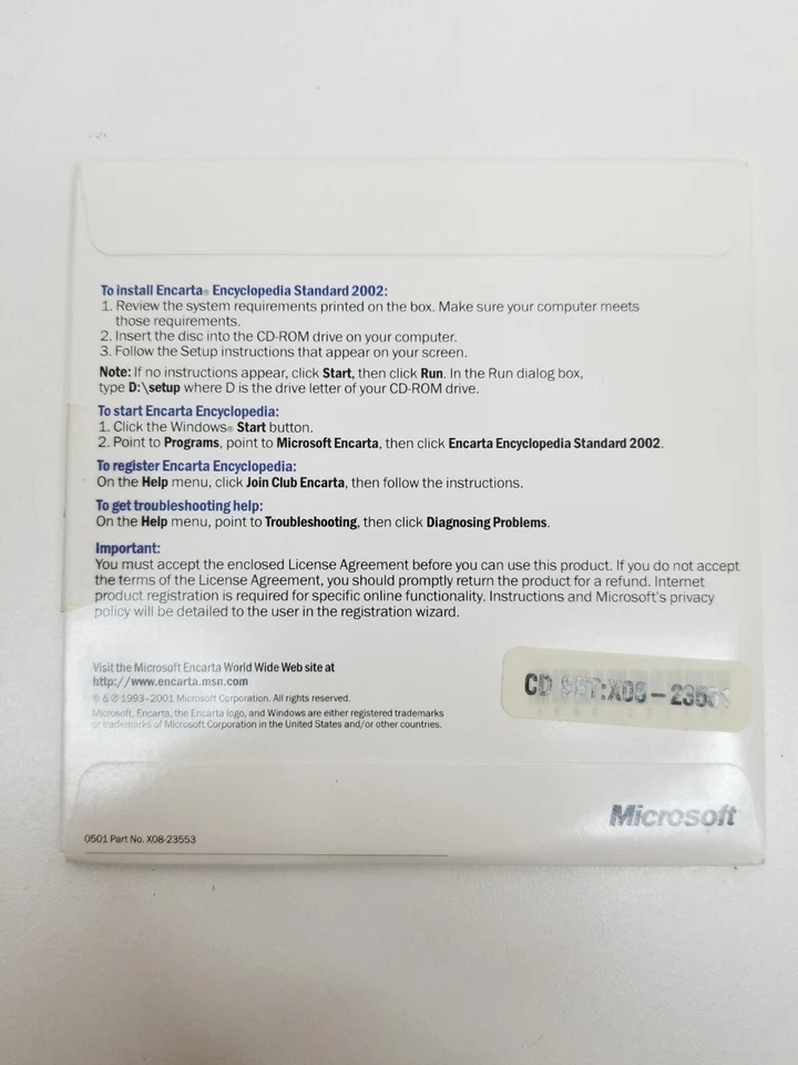 Microsoft Encarta Standard 2002 Encyclopedia: Windows PC NEW / Factory Sealed - Image 2 of 4